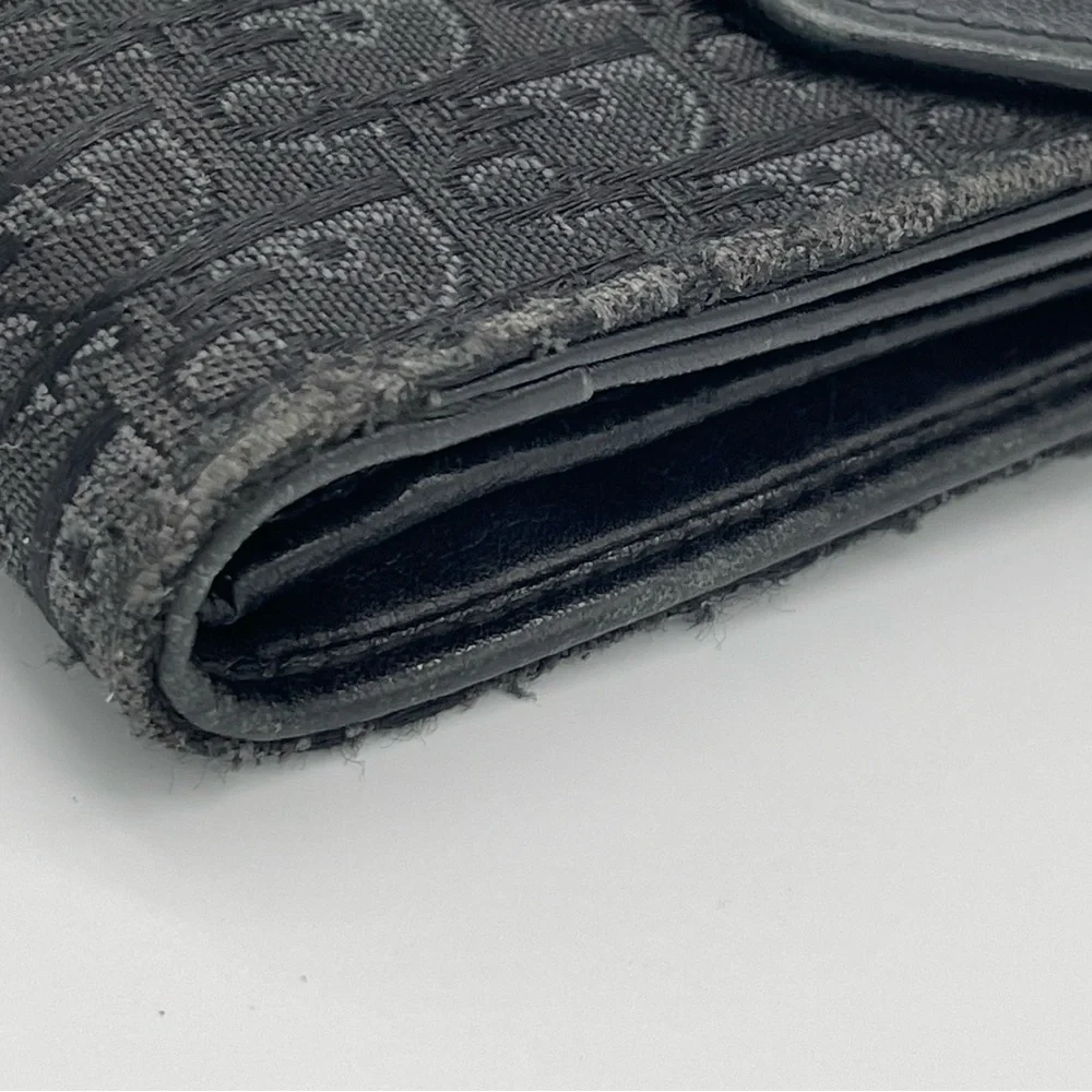 Dior Vintage Monogram Galliano Riveted Double-Sided Long Wallet